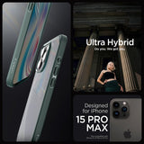 Spigen iPhone 15 Pro Max Deksel Ultra Hybrid Frost Green