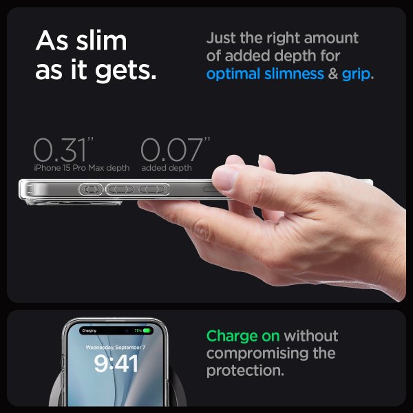 Spigen iPhone 15 Pro Max Deksel Ultra Hybrid MagFit Frost Clear