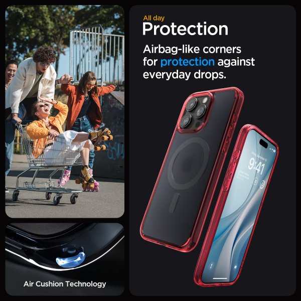 Spigen iPhone 15 Pro Max Deksel Ultra Hybrid MagFit Frost Deep Red