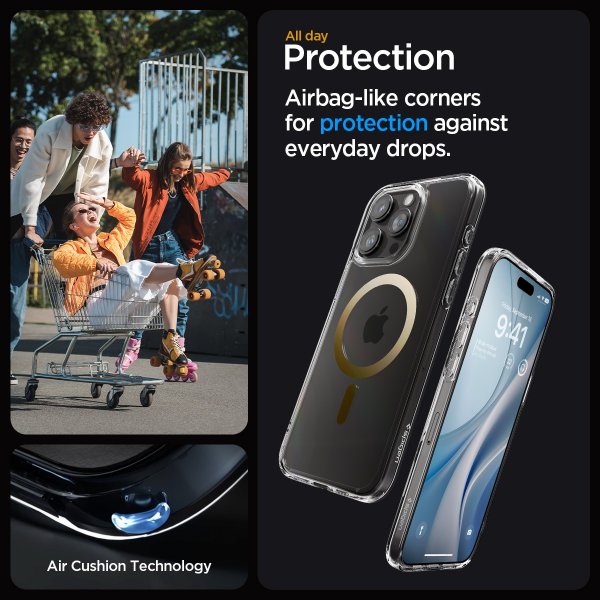 Spigen iPhone 15 Pro Max Deksel Ultra Hybrid MagFit Gull