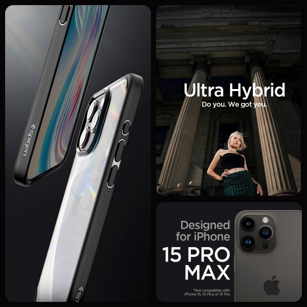 Spigen iPhone 15 Pro Max Deksel Ultra Hybrid Matte Matte Black