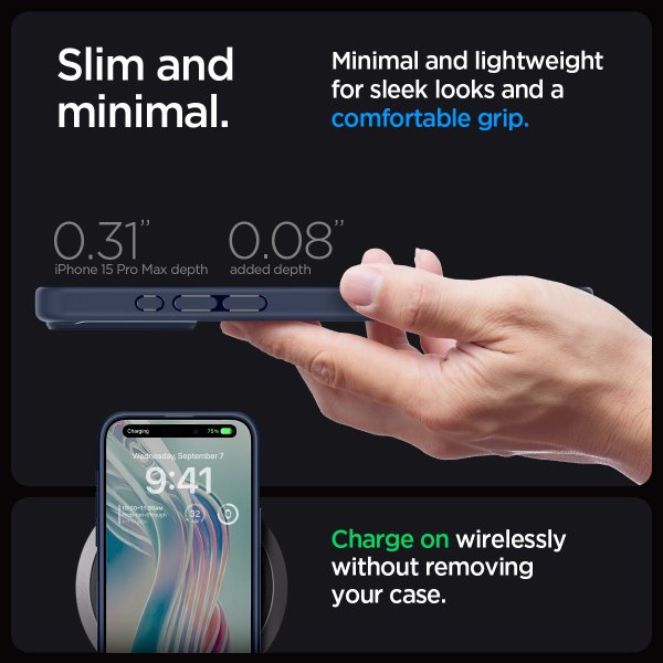 Spigen iPhone 15 Pro Max Deksel Ultra Hybrid Navy Blue