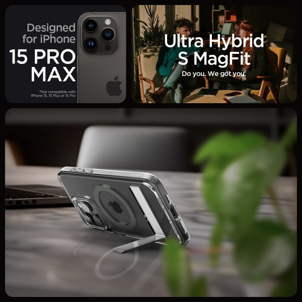 Spigen iPhone 15 Pro Max Deksel Ultra Hybrid S MagFit Graphite