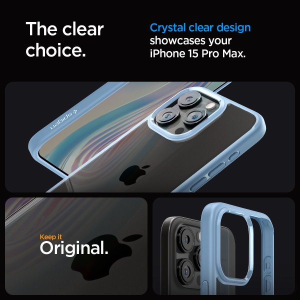 Spigen iPhone 15 Pro Max Deksel Ultra Hybrid Sierra Blue