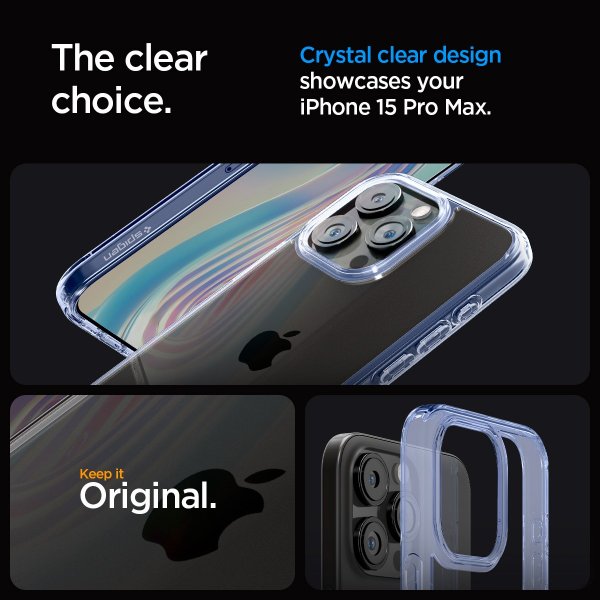 Spigen iPhone 15 Pro Max Deksel Ultra Hybrid Sky Crystal
