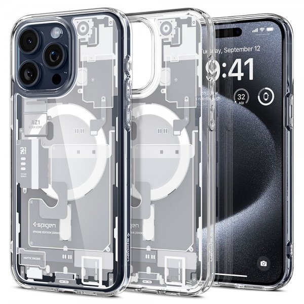 Spigen iPhone 15 Pro Max Deksel Ultra Hybrid Zero One MagFit Hvit