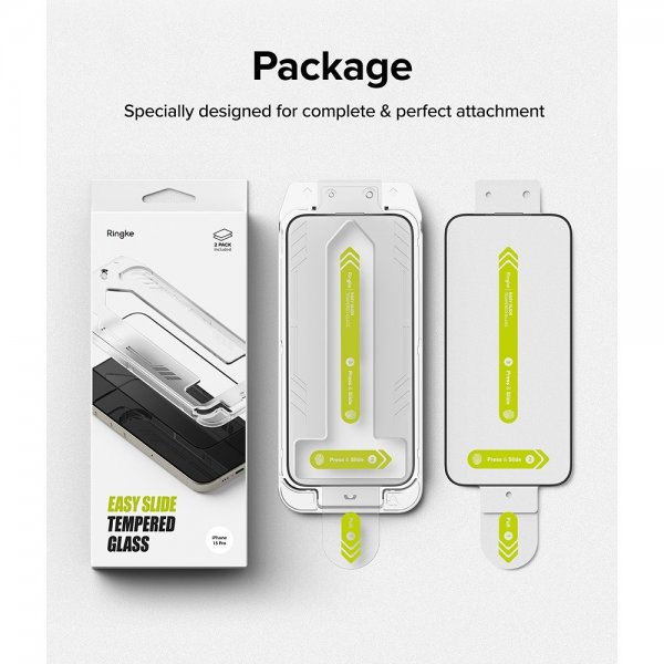 Ringke iPhone 15 Pro Max Skjermbeskytter Easy Slide 2-pakning