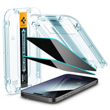 Spigen iPhone 15 Pro Max Skjermbeskytter GLAS.tR EZ Fit Privacy 2-pakning