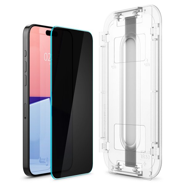 Spigen iPhone 15 Pro Max Skjermbeskytter GLAS.tR EZ Fit Privacy 2-pakning
