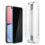 Spigen iPhone 15 Pro Max Skjermbeskytter GLAS.tR EZ Fit Privacy 2-pakning