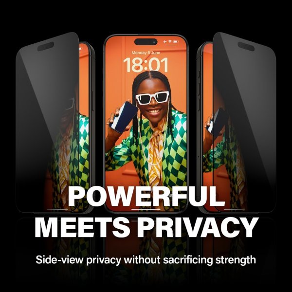 PanzerGlass iPhone 15 Pro Max Skjermbeskytter Ultra-Wide Fit Privacy EasyAligner