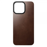 Nomad iPhone 15 Pro Max Skin Magnetic Leather Back Horween Rustic Brown