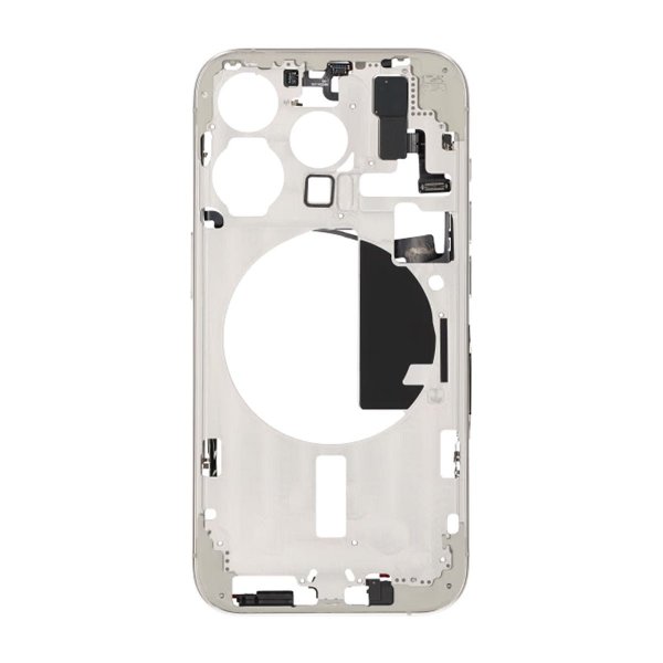 iPhone 15 Pro Midtramme med smådeler OEM - Titanhvit