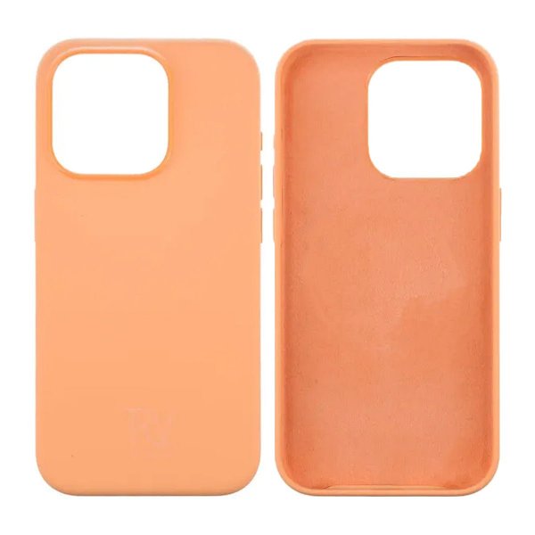 Rvelon iPhone 15 Pro Deksel Silikon Peach