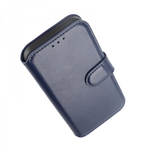 Rvelon iPhone 15 Pro Etui Ekte Skinn Blå