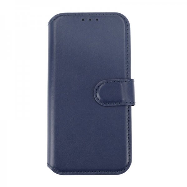 Rvelon iPhone 15 Pro Etui Ekte Skinn Blå
