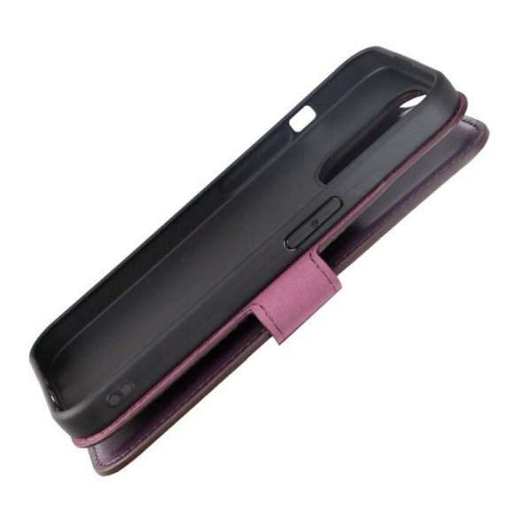 Rvelon iPhone 15 Pro Etui Ekte Skinn Lilla