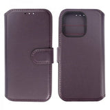 Rvelon iPhone 15 Pro Etui Ekte Skinn Lilla