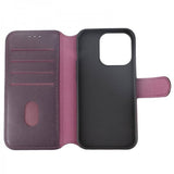 Rvelon iPhone 15 Pro Etui Ekte Skinn Lilla