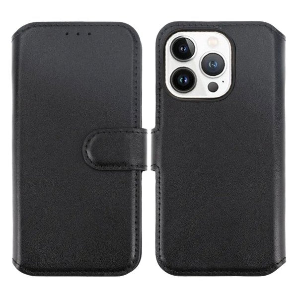 Rvelon iPhone 15 Pro Etui Ekte Skinn Svart