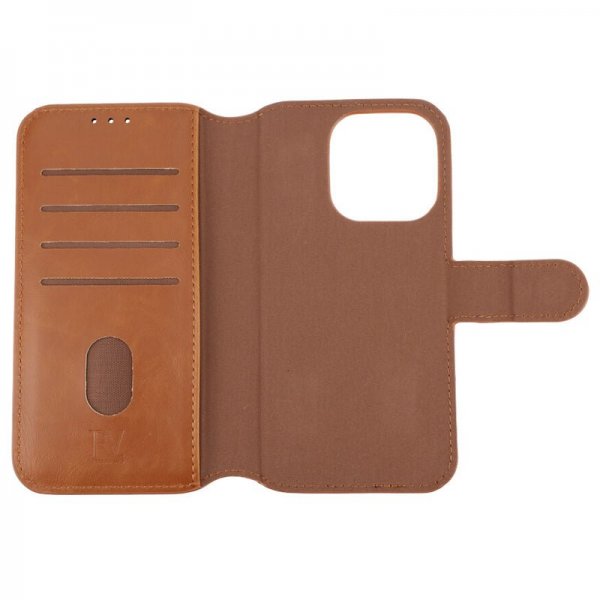 Rvelon iPhone 15 Pro Etui Detachable Wallet Case Brun
