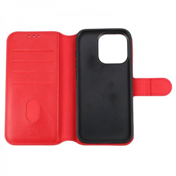 Rvelon iPhone 15 Pro Etui Detachable Wallet Case Rød