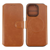 Rvelon iPhone 15 Pro Etui 4 Kortlomme MagSafe Brun