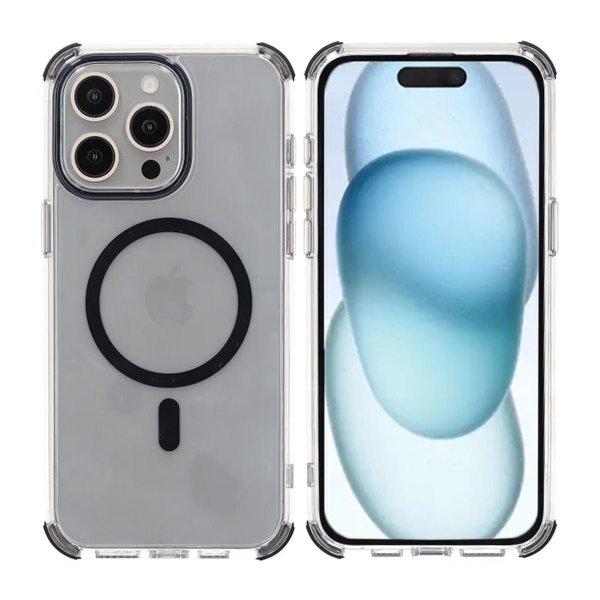 Rvelon iPhone 15 Pro Deksel Forsterkede hjørner Svart