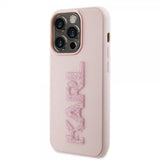 Karl Lagerfeld iPhone 15 Pro Deksel 3D Rubber Karl Rosa
