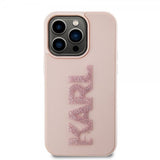 Karl Lagerfeld iPhone 15 Pro Deksel 3D Rubber Karl Rosa