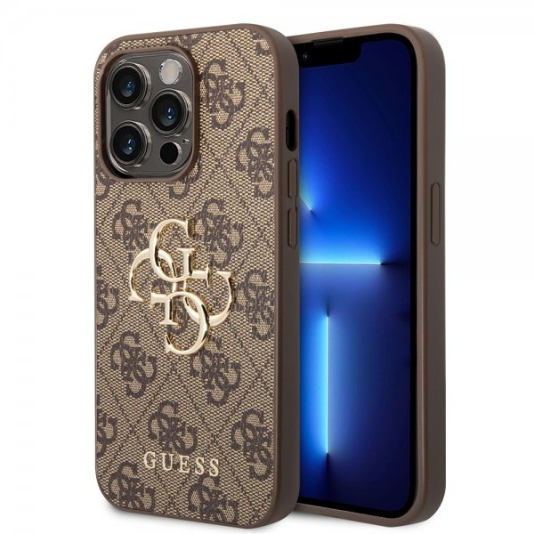 Guess iPhone 15 Pro Deksel 4G Logo Brun