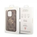 Guess iPhone 15 Pro Deksel 4G Logo Brun
