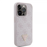 Guess iPhone 15 Pro Deksel 4G Metal Triangle Strass Rosa