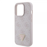 Guess iPhone 15 Pro Deksel 4G Metal Triangle Strass Rosa