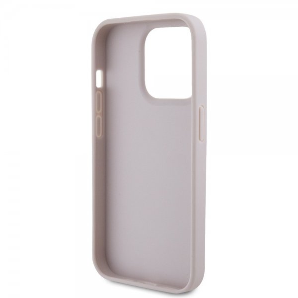 Guess iPhone 15 Pro Deksel 4G Metal Triangle Strass Rosa