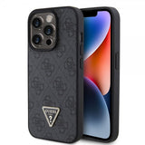 Guess iPhone 15 Pro Deksel 4G Metal Triangle Strass Svart