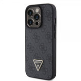 Guess iPhone 15 Pro Deksel 4G Metal Triangle Strass Svart