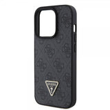 Guess iPhone 15 Pro Deksel 4G Metal Triangle Strass Svart