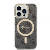 Guess iPhone 15 Pro Deksel 4G Pattern MagSafe Svart