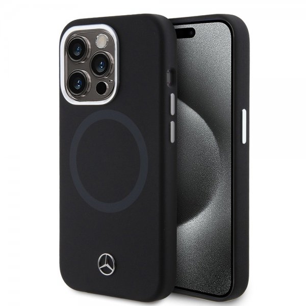 Mercedes Benz iPhone 15 Pro Deksel Bicolor MagSafe Svart