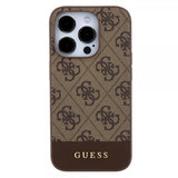 Guess iPhone 15 Pro Deksel Bottom Stripe MagSafe Brun