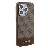 Guess iPhone 15 Pro Deksel Bottom Stripe MagSafe Brun