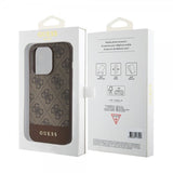 Guess iPhone 15 Pro Deksel Bottom Stripe MagSafe Brun