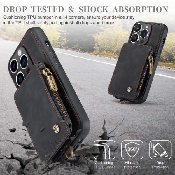 CaseMe iPhone 15 Pro Deksel C20 Series Svart