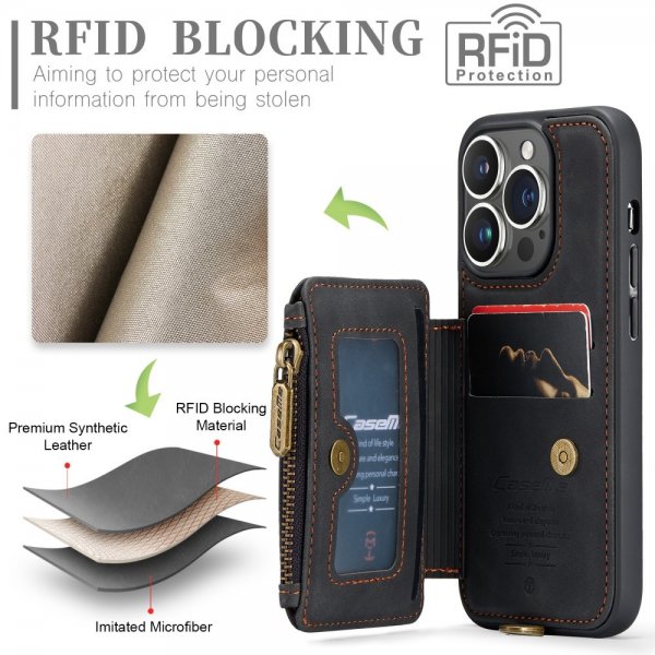 CaseMe iPhone 15 Pro Deksel C20 Series Svart