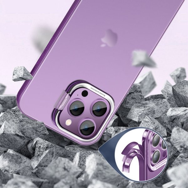 X-Level iPhone 15 Pro Deksel Camera Frame Kickstand Transparent