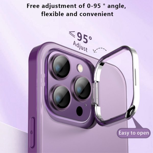 X-Level iPhone 15 Pro Deksel Camera Frame Kickstand Transparent