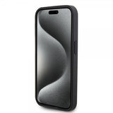 Mercedes Benz iPhone 15 Pro Deksel Carbon Effect Leather Stripe AMG Svart
