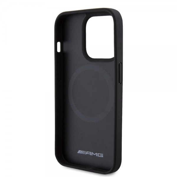 Mercedes Benz iPhone 15 Pro Deksel Carbon Effect Leather Stripe AMG Svart