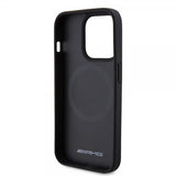 Mercedes Benz iPhone 15 Pro Deksel Carbon Effect Leather Stripe AMG Svart